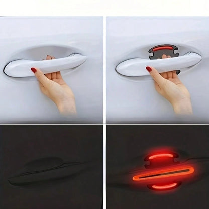 8pcs Door Handle Protective Film, Car Handle Reflective Strip, Door Handle Protective Sticker, Door Handle Tape, Spray Paint, Anti-Scratch Tape