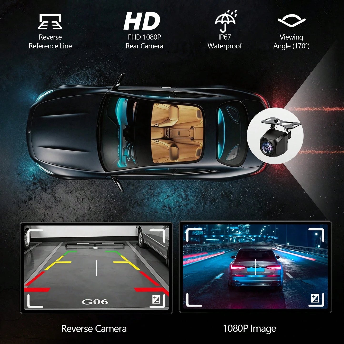 9-Inch Portable CarPlay Screen For Car- Built-In Backup Camera, GPS Navigation, Siri Voice Assistant, FM Radio, AUX & Mirror Link- Supports Apple CarPlay & Android Auto