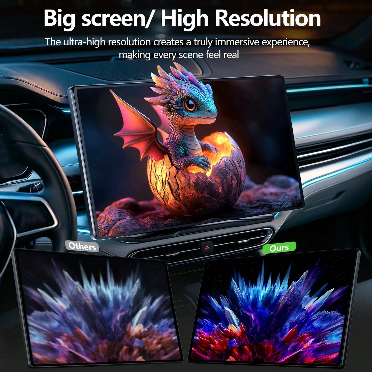 9-Inch Portable CarPlay Screen For Car- Built-In Backup Camera, GPS Navigation, Siri Voice Assistant, FM Radio, AUX & Mirror Link- Supports Apple CarPlay & Android Auto