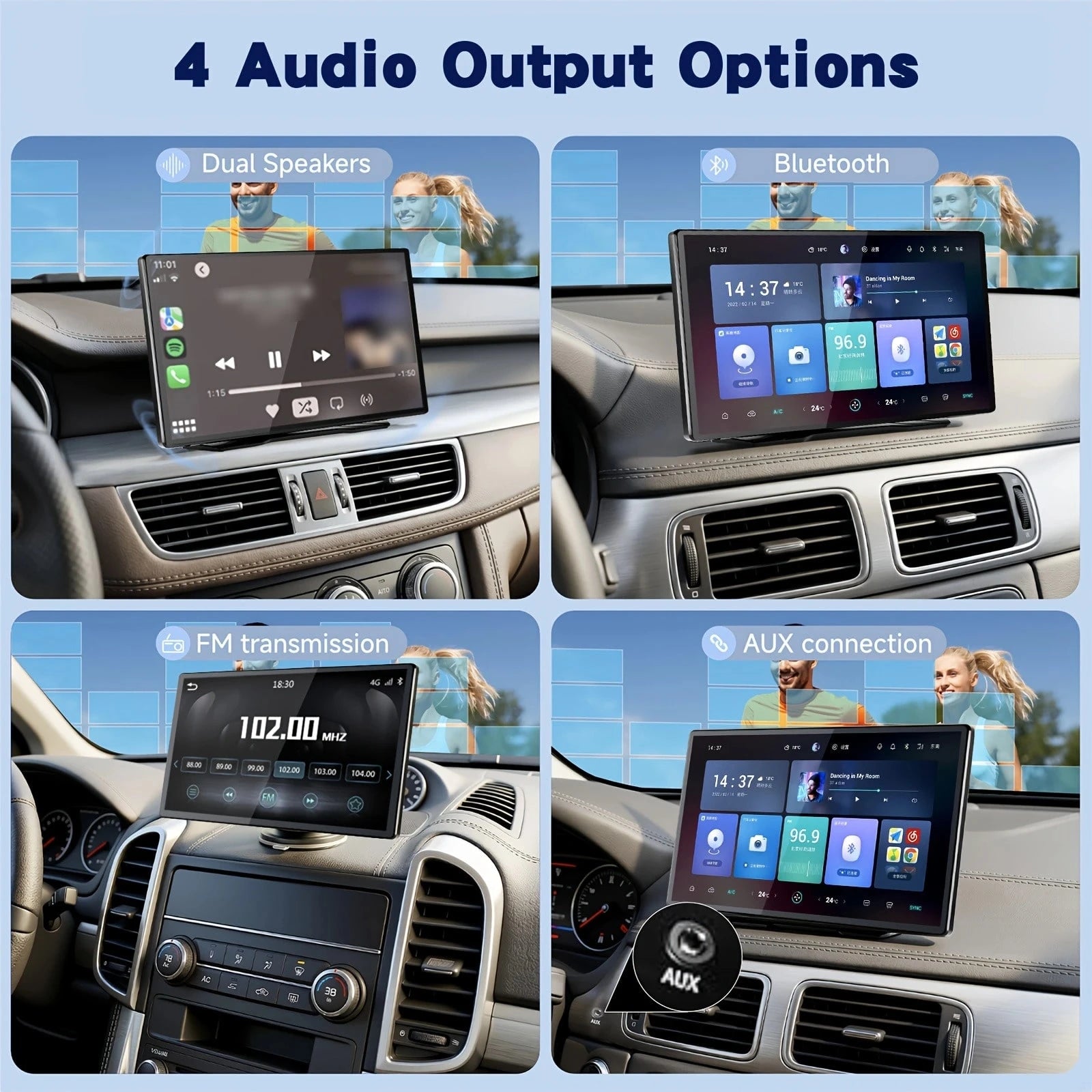 9-Inch Portable CarPlay Screen For Car- Built-In Backup Camera, GPS Navigation, Siri Voice Assistant, FM Radio, AUX & Mirror Link- Supports Apple CarPlay & Android Auto