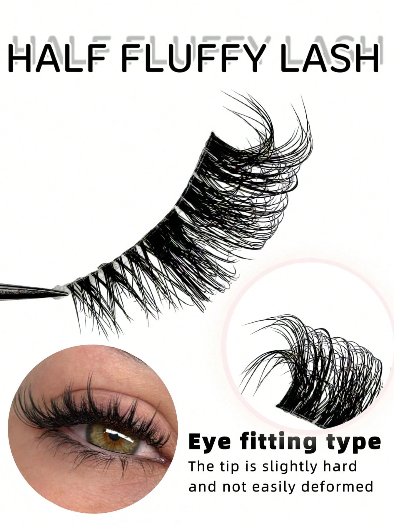 9 Pairs Of Half-Strip False Eyelashes, Transparent Lash Stems, Natural Cat Eye Makeup Effect, Extended Tail Design, Fluffy & Lightweight, Faux Mink Material, Create Natural Makeup Look, Suitable For D