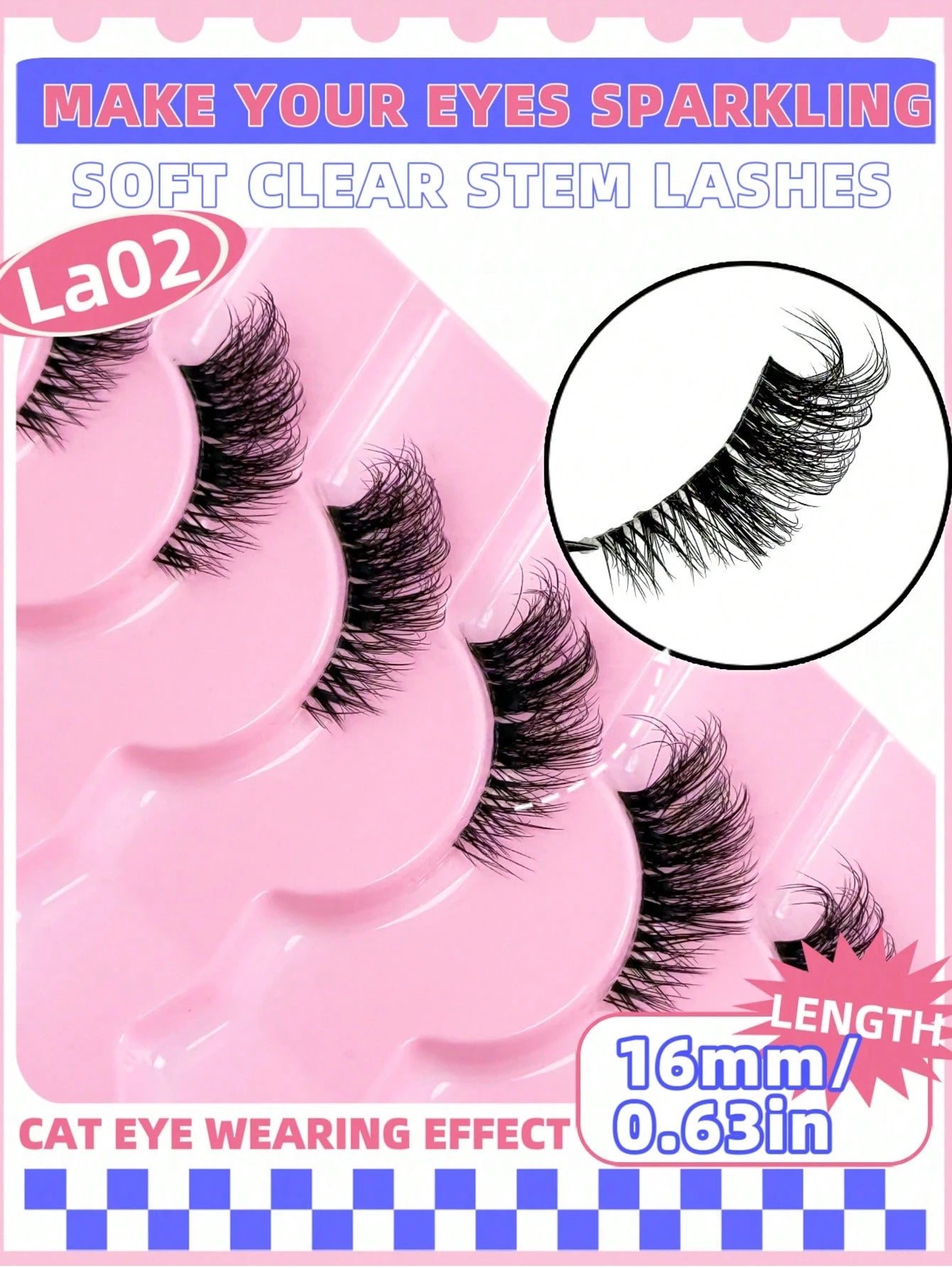 9 Pairs Of Half-Strip False Eyelashes, Transparent Lash Stems, Natural Cat Eye Makeup Effect, Extended Tail Design, Fluffy & Lightweight, Faux Mink Material, Create Natural Makeup Look, Suitable For D