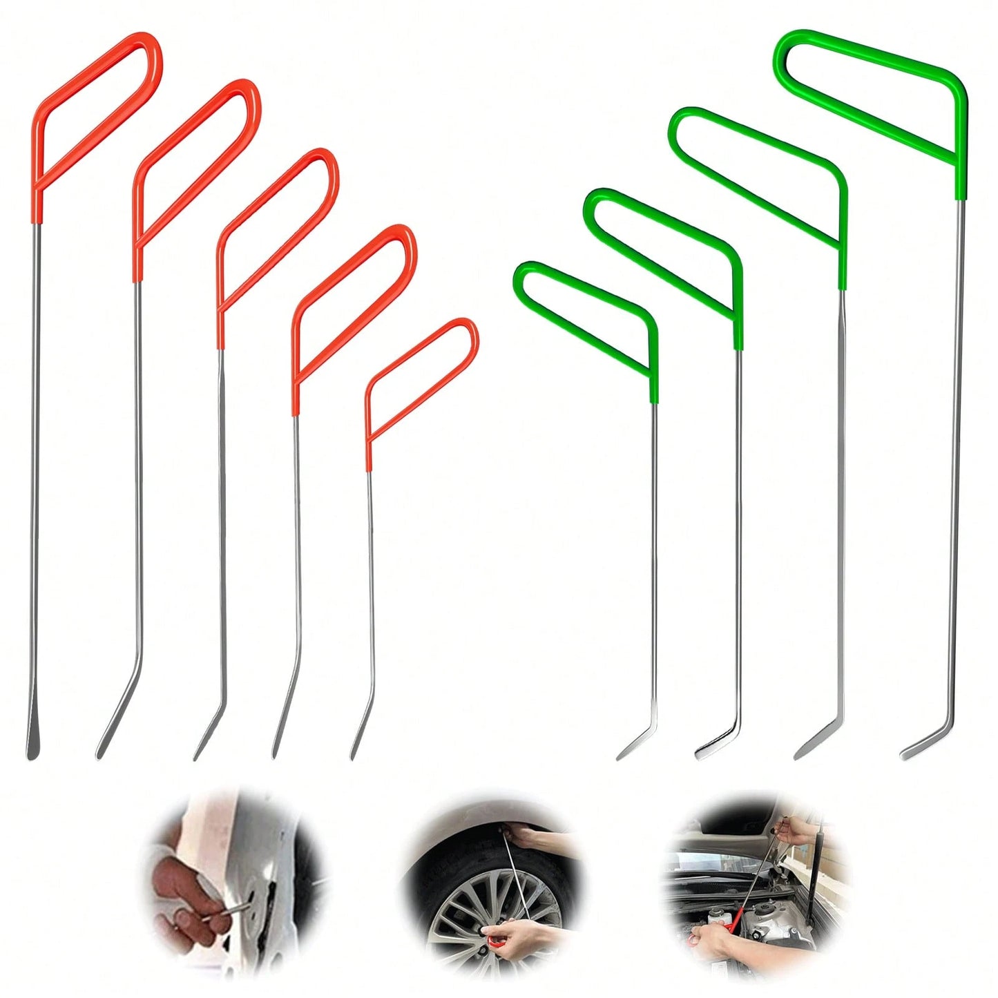 9-Piece Stainless Steel Paintless Dent Repair Tool Set-Ideal For DIY Minor Dent Repair And Professional Auto Repair Shops