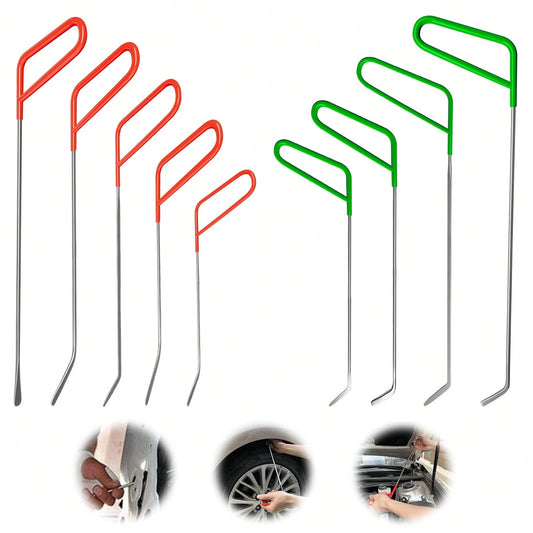 9-Piece Stainless Steel Paintless Dent Repair Tool Set-Ideal For DIY Minor Dent Repair And Professional Auto Repair Shops