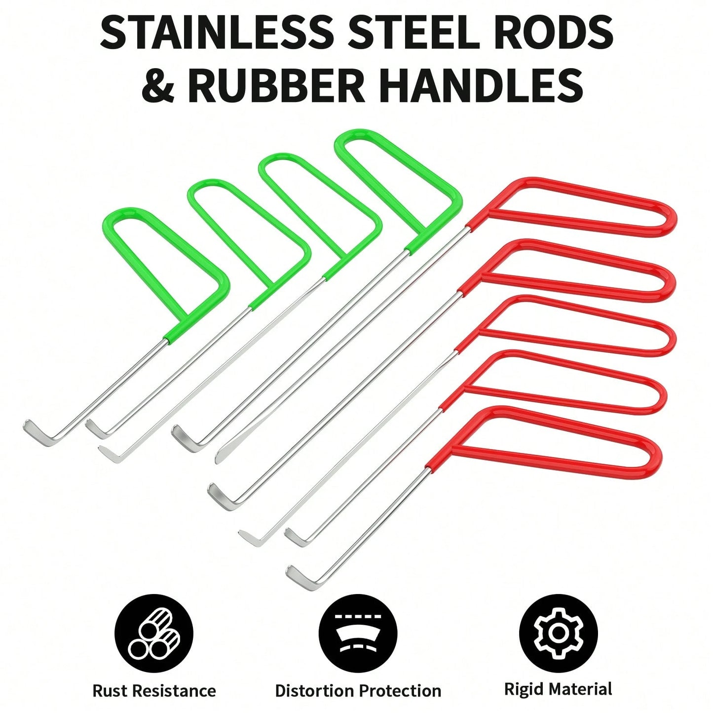 9-Piece Stainless Steel Paintless Dent Repair Tool Set-Ideal For DIY Minor Dent Repair And Professional Auto Repair Shops