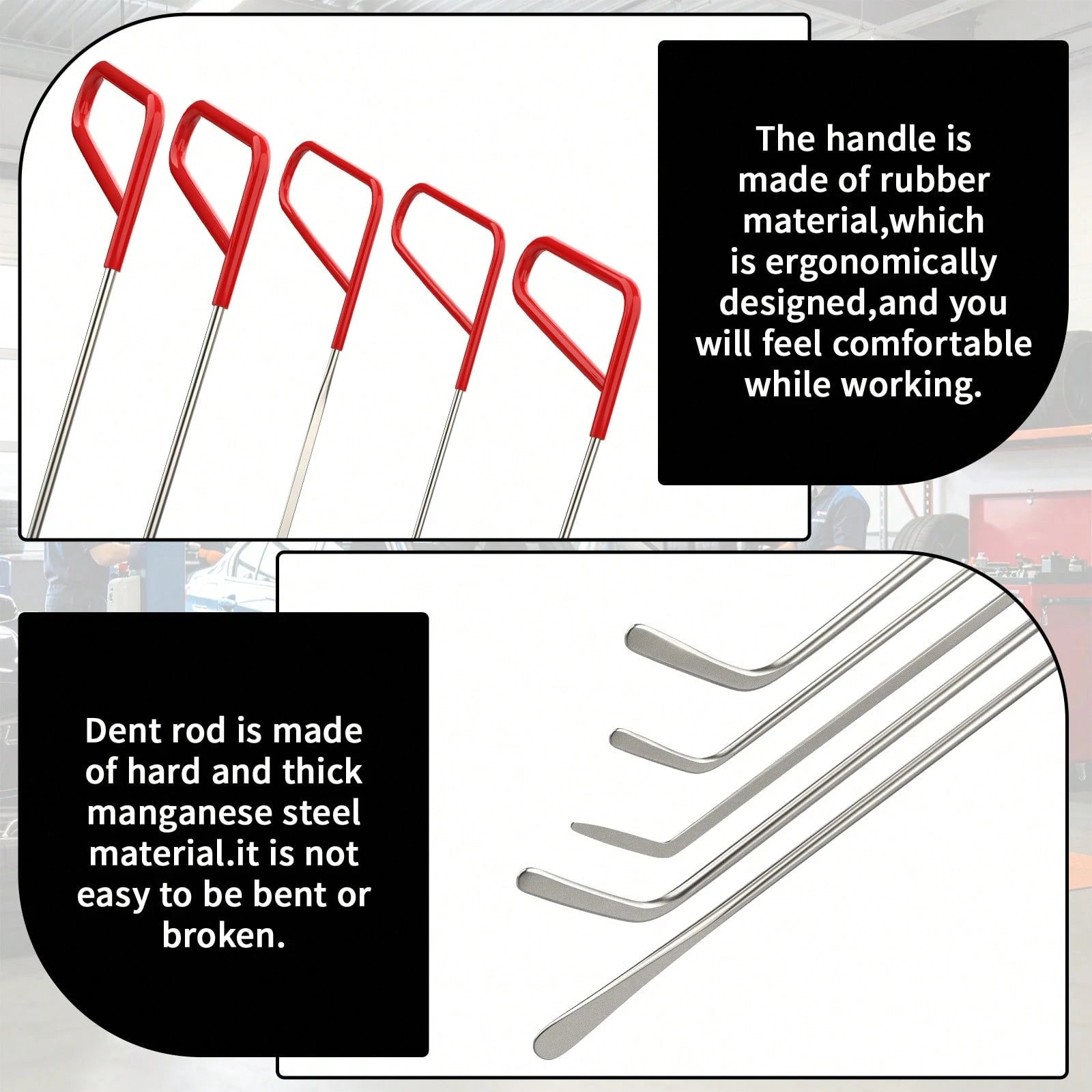 9-Piece Stainless Steel Paintless Dent Repair Tool Set-Ideal For DIY Minor Dent Repair And Professional Auto Repair Shops