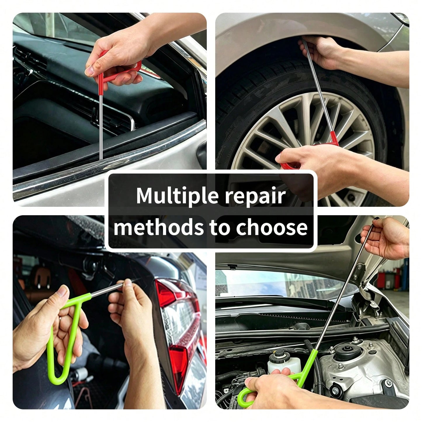 9-Piece Stainless Steel Paintless Dent Repair Tool Set-Ideal For DIY Minor Dent Repair And Professional Auto Repair Shops