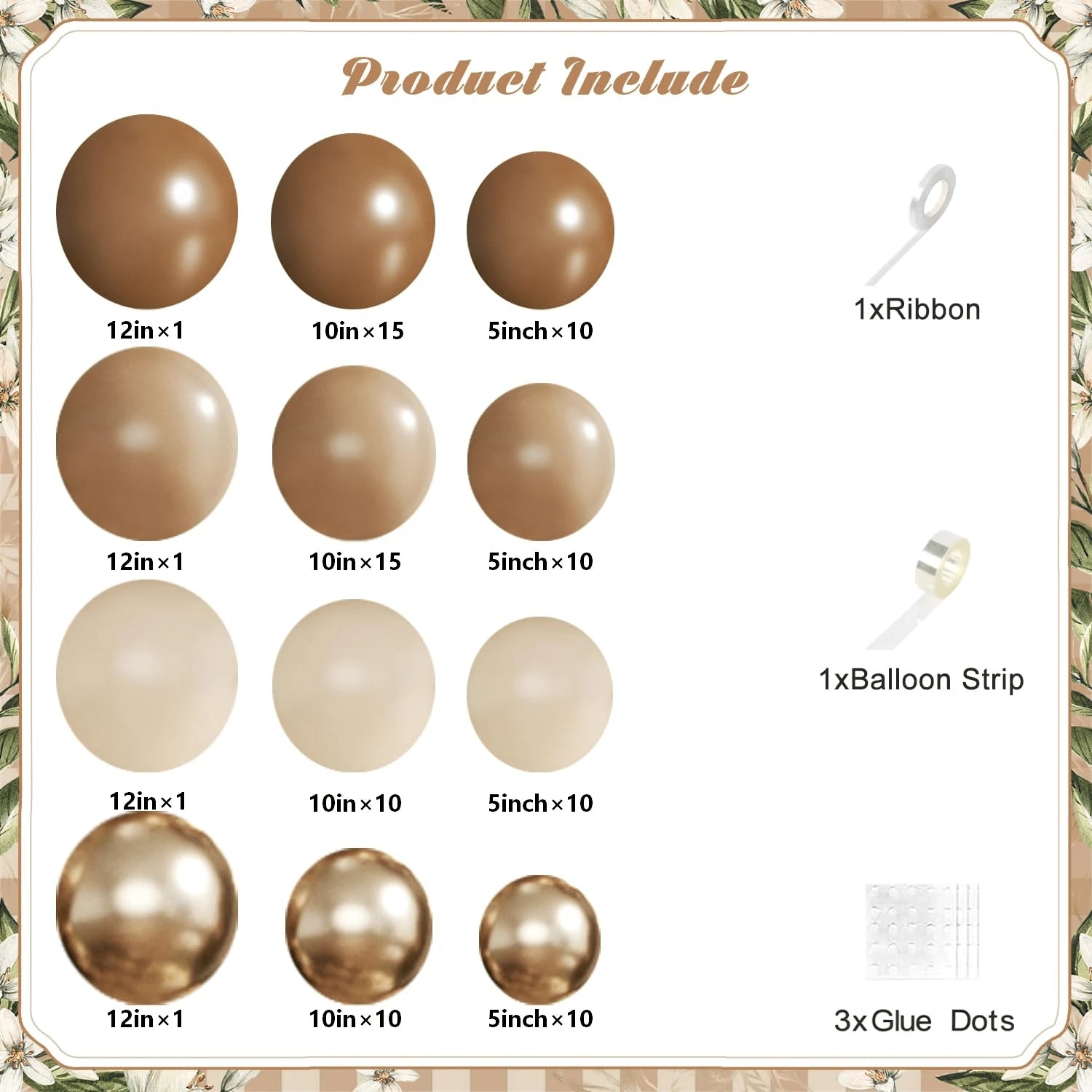 99 Piece Balloon Arch Kit, Brown, Gold, Sand White Suitable For Boys, Girls, Children's Birthdays, Bear Themed Baby Showers, Wedding Party Decorations