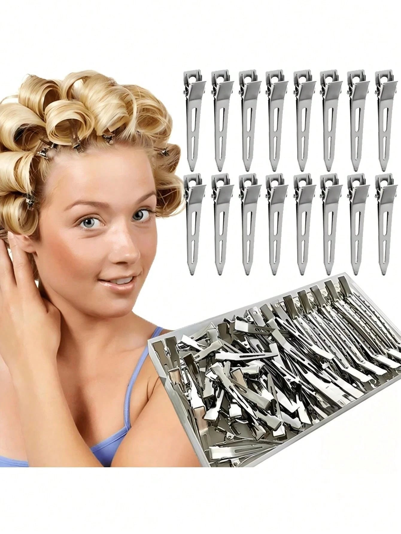 9cm 1/20/40/50/60/100pcs Fluffy Root Clips, Professional Metal Hair Clips, Hair Clips, DIY Tools, Hair Accessories, Hair Styling Tools