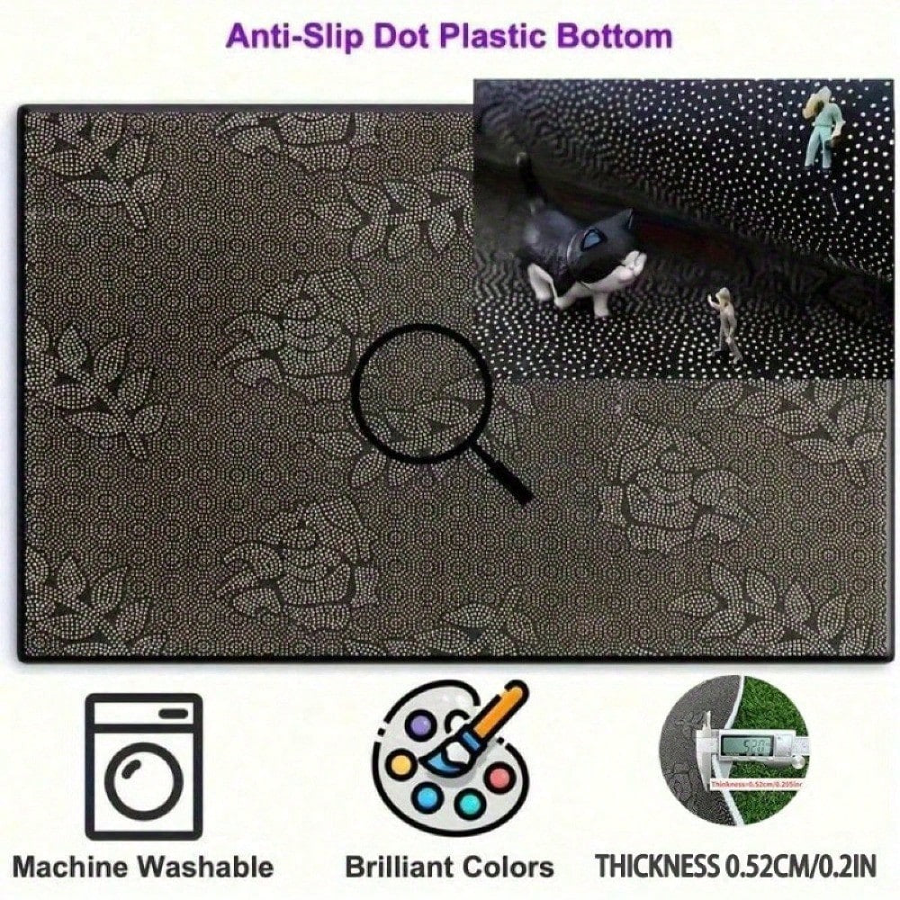 A Car Trunk Mat With Floral And Green Plant Patterns, Keeps Your Car Interior Clean And Stylish, Durable And Fashionable Interior Protection, Adds Personality To The Car Interior, Suitable For Trunk P