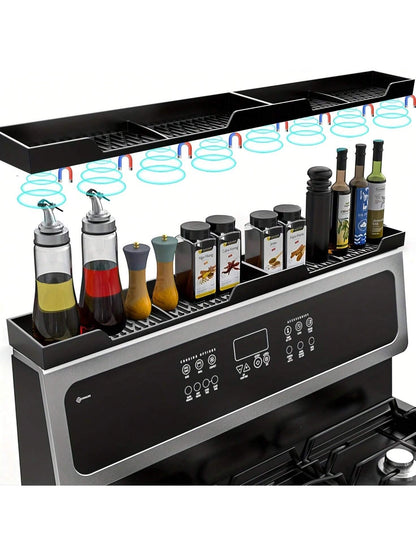 Abulun 30 Inch Silicone Stove Oven Top Shelf Magnetic For Kitchen Gadgets, Soft Flexible Strong Magnetic Heat Resistant Spice Rack Kitchen Organizer For Over Oven Stove