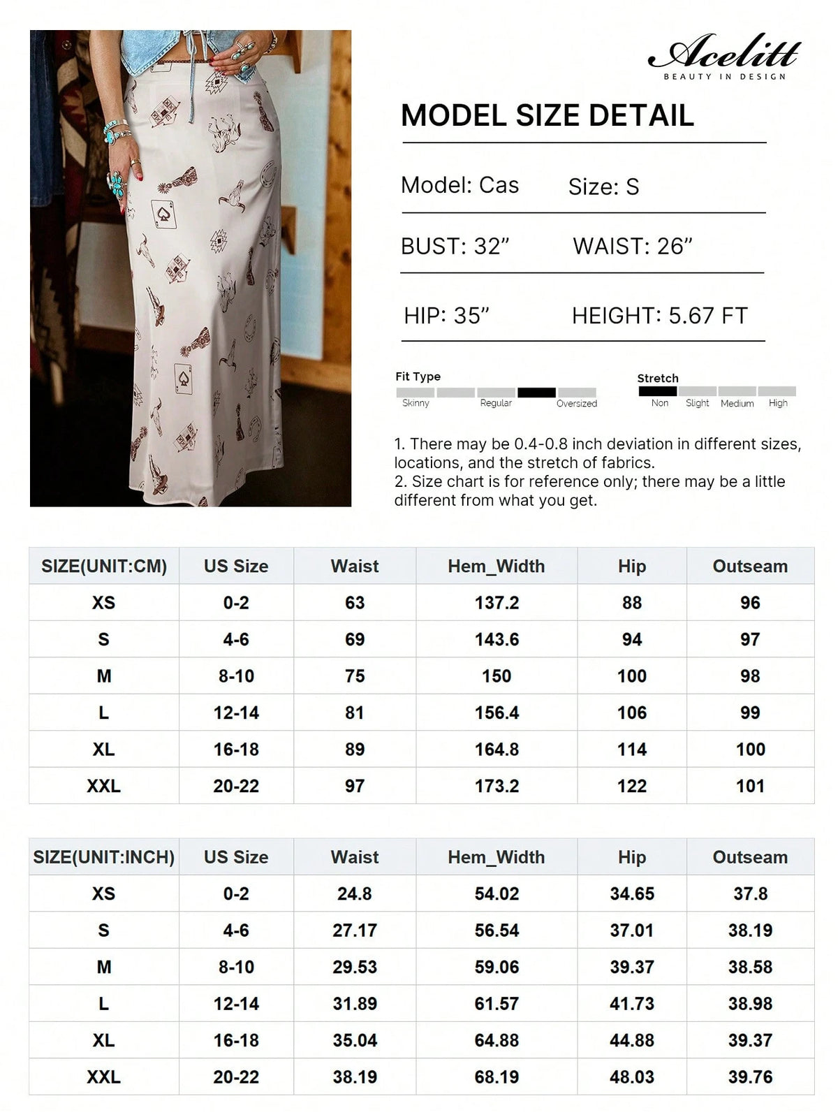 Acelitt Women's Beige Western Style Wild Horse Print Satin Casual Bodycon Skirt, All Season