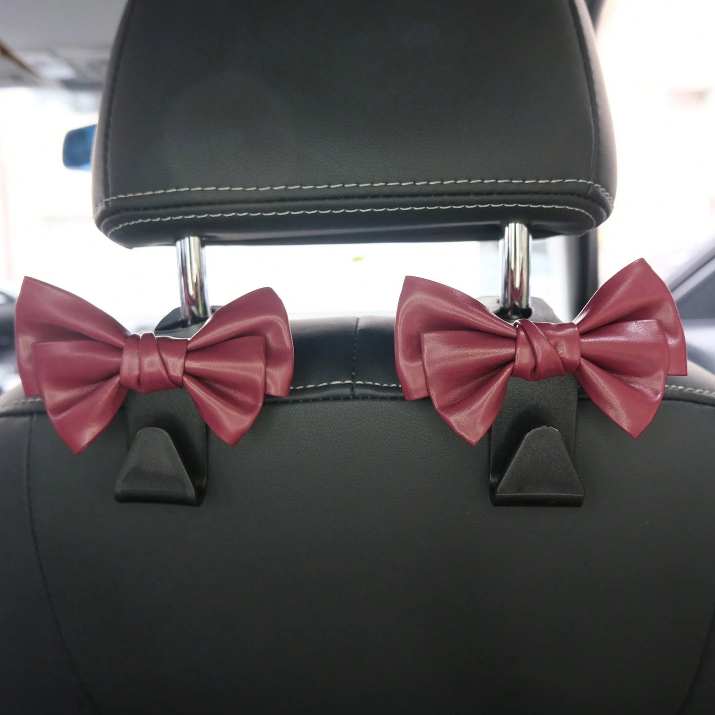 AD High-End Fashionable Leather Bowknot Multi-Function Car Seat Back Hook