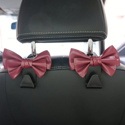 AD High-End Fashionable Leather Bowknot Multi-Function Car Seat Back Hook