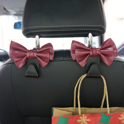 AD High-End Fashionable Leather Bowknot Multi-Function Car Seat Back Hook