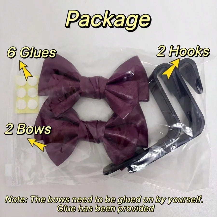 AD High-End Fashionable Leather Bowknot Multi-Function Car Seat Back Hook