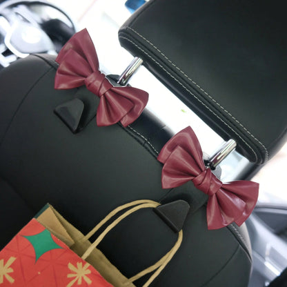 AD High-End Fashionable Leather Bowknot Multi-Function Car Seat Back Hook