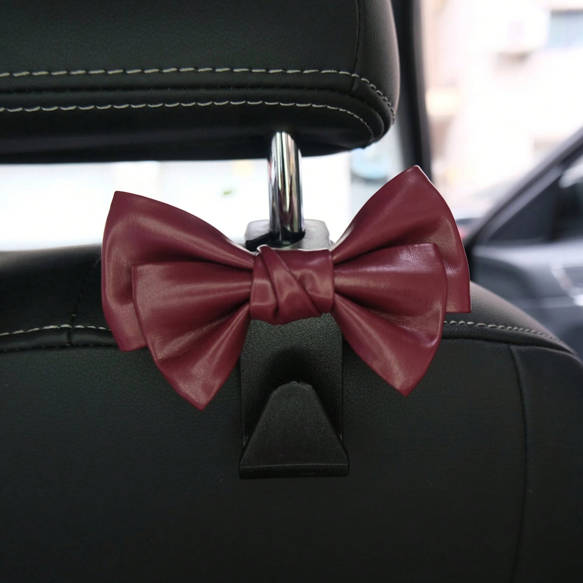 AD High-End Fashionable Leather Bowknot Multi-Function Car Seat Back Hook