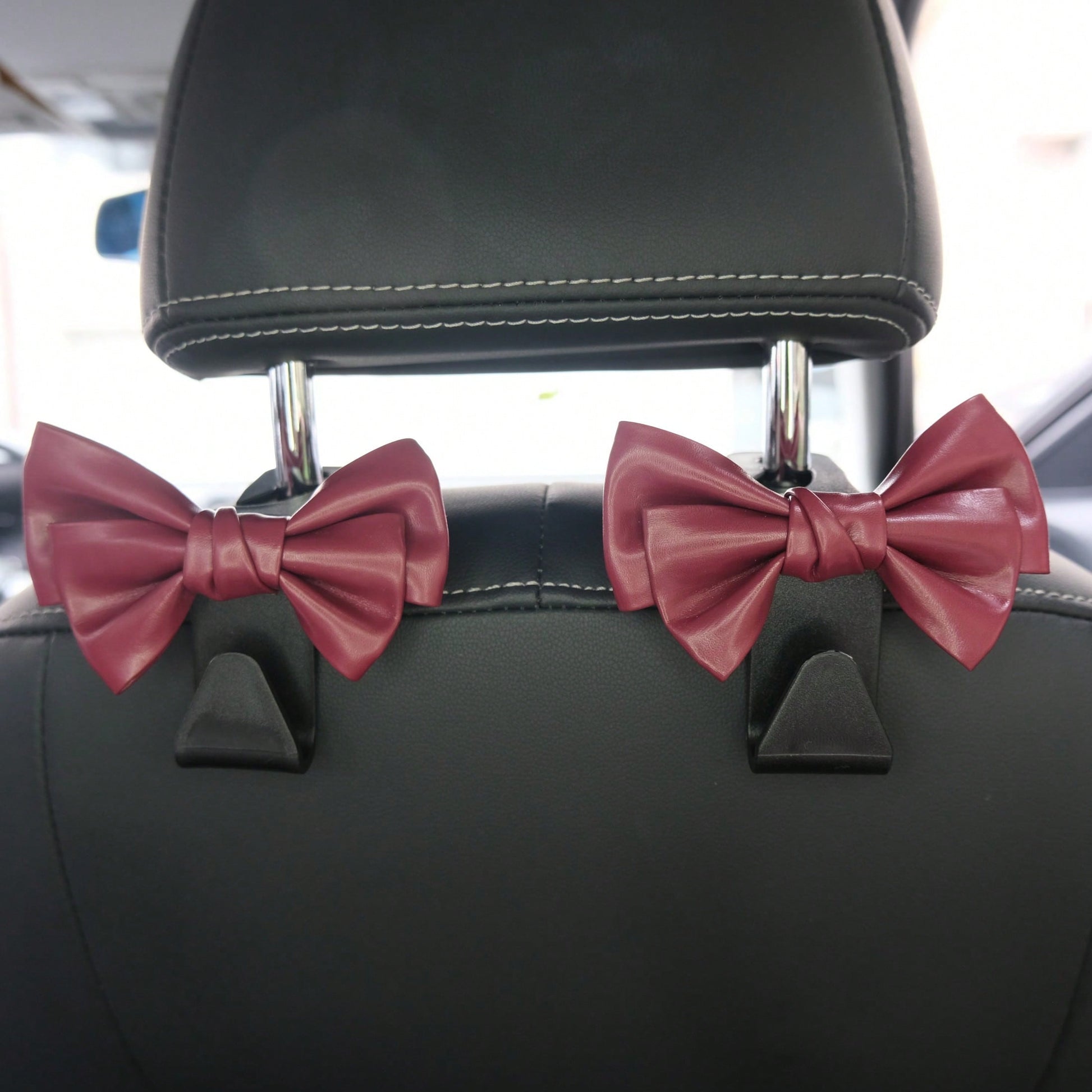 AD High-End Fashionable Leather Bowknot Multi-Function Car Seat Back Hook