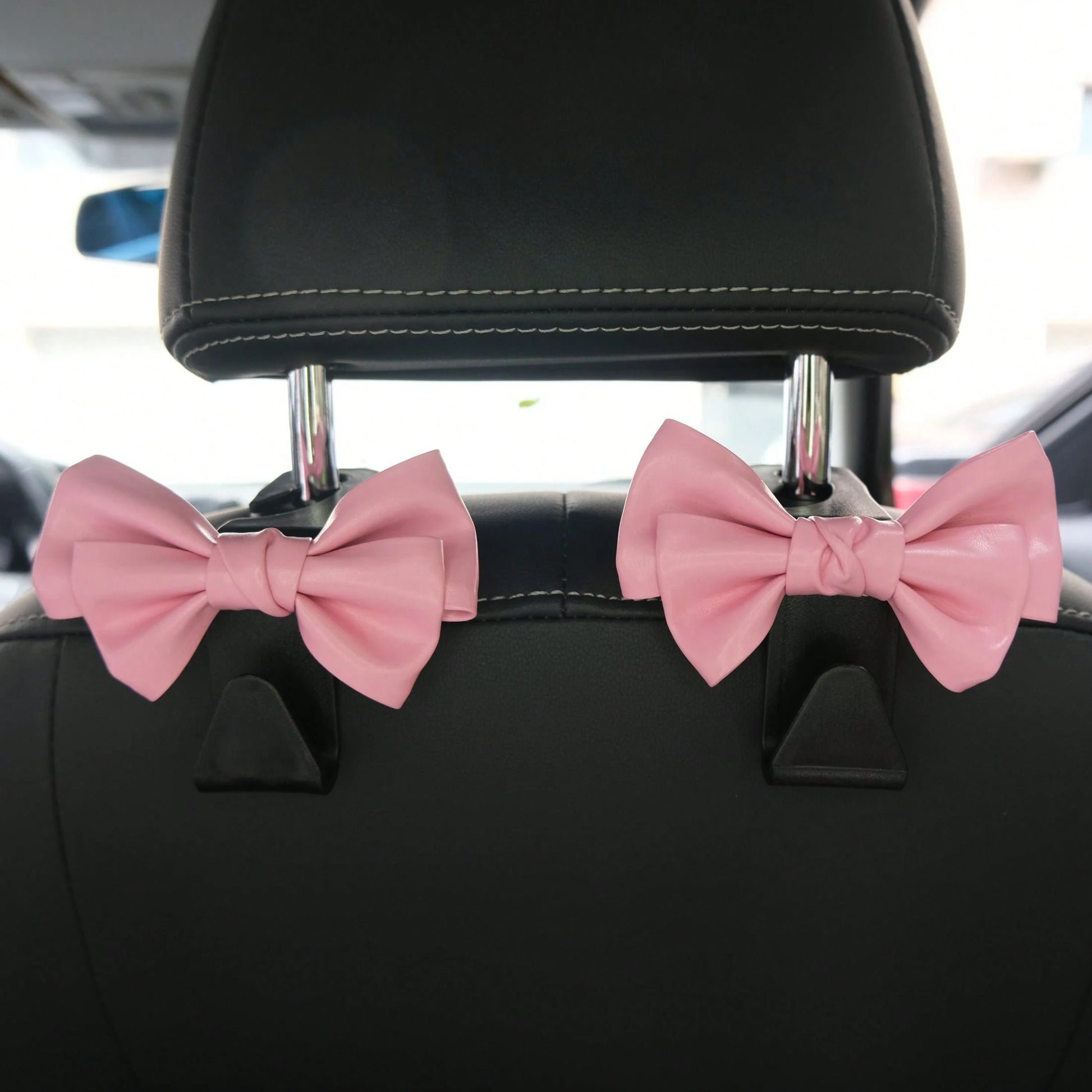 AD High-End Leather Bowknot Multi-Function Car Seat Back Hook, Hanging Organizer
