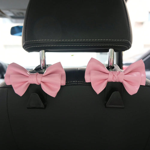 AD High-End Leather Bowknot Multi-Function Car Seat Back Hook, Hanging Organizer