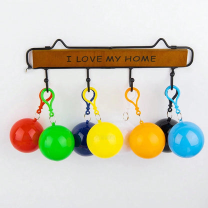 Adult Emergency Raincoat Keychain Compressed Ball Portable Waterproof Disposable Rain Poncho Lightweight Unisex Raincoat Outdoor Sports Cycling Hiking Camping Climbing Travel Amusement Park Rainy Day