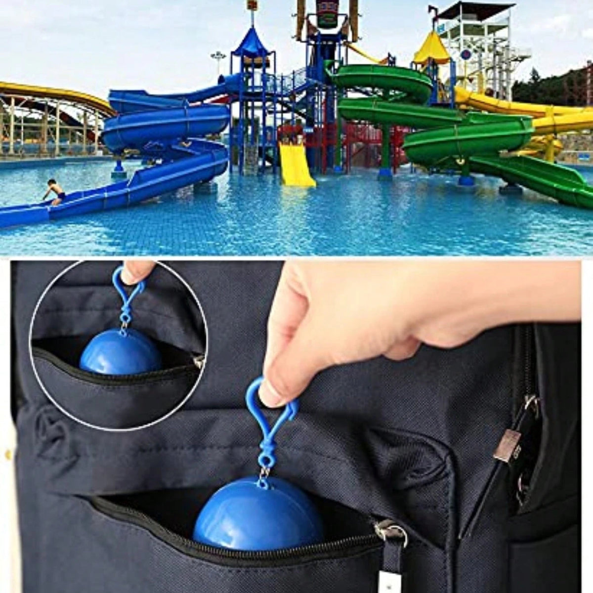 Adult Emergency Raincoat Keychain Compressed Ball Portable Waterproof Disposable Rain Poncho Lightweight Unisex Raincoat Outdoor Sports Cycling Hiking Camping Climbing Travel Amusement Park Rainy Day