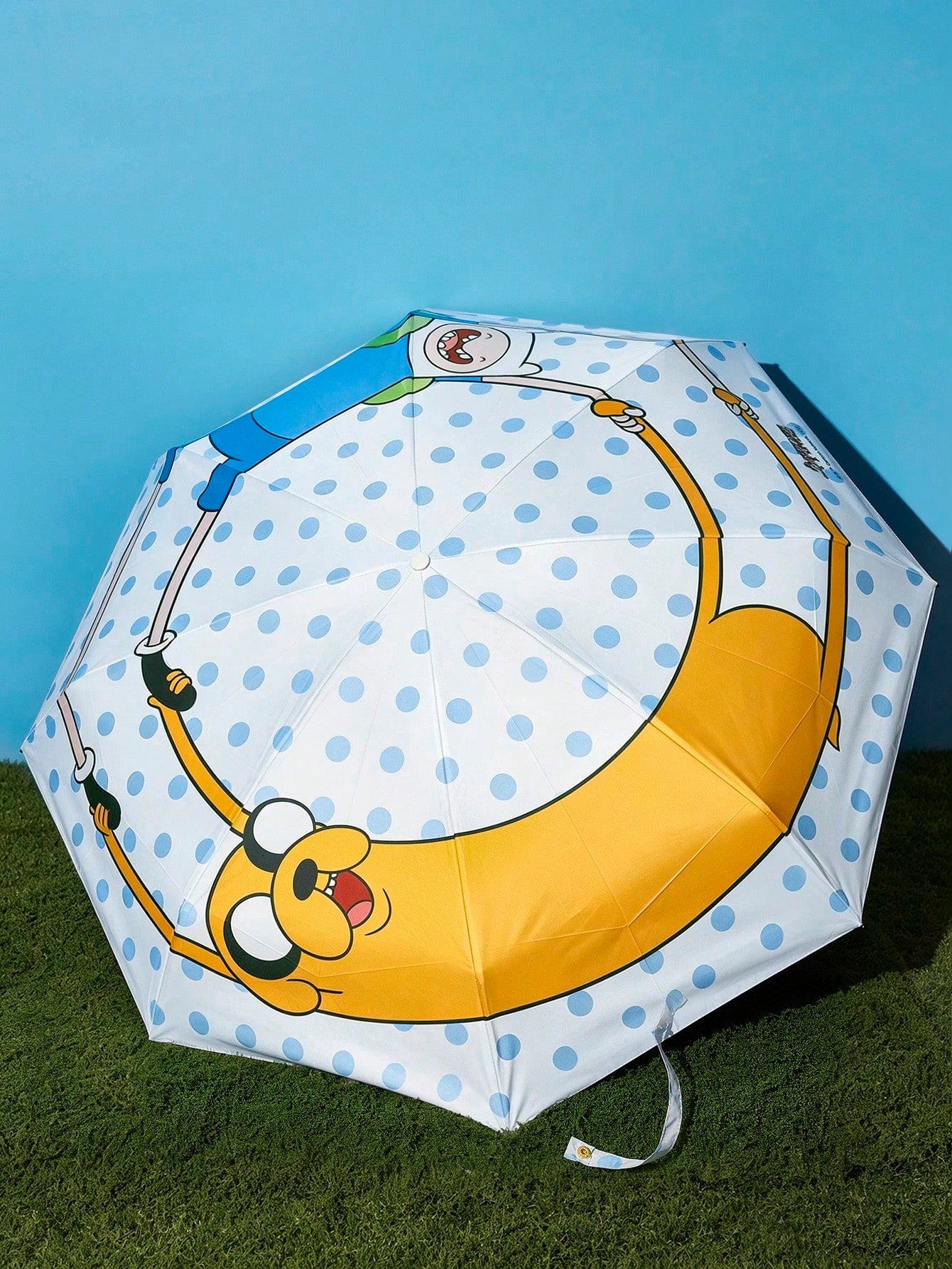 ADVENTURE TIME X Joivida 1pc Cute Cartoon Folding Umbrella Portable Compact Mini Umbrella With Sleeve, Lightweight Rain Sun Protection Umbrella For Women Travel Outdoor
