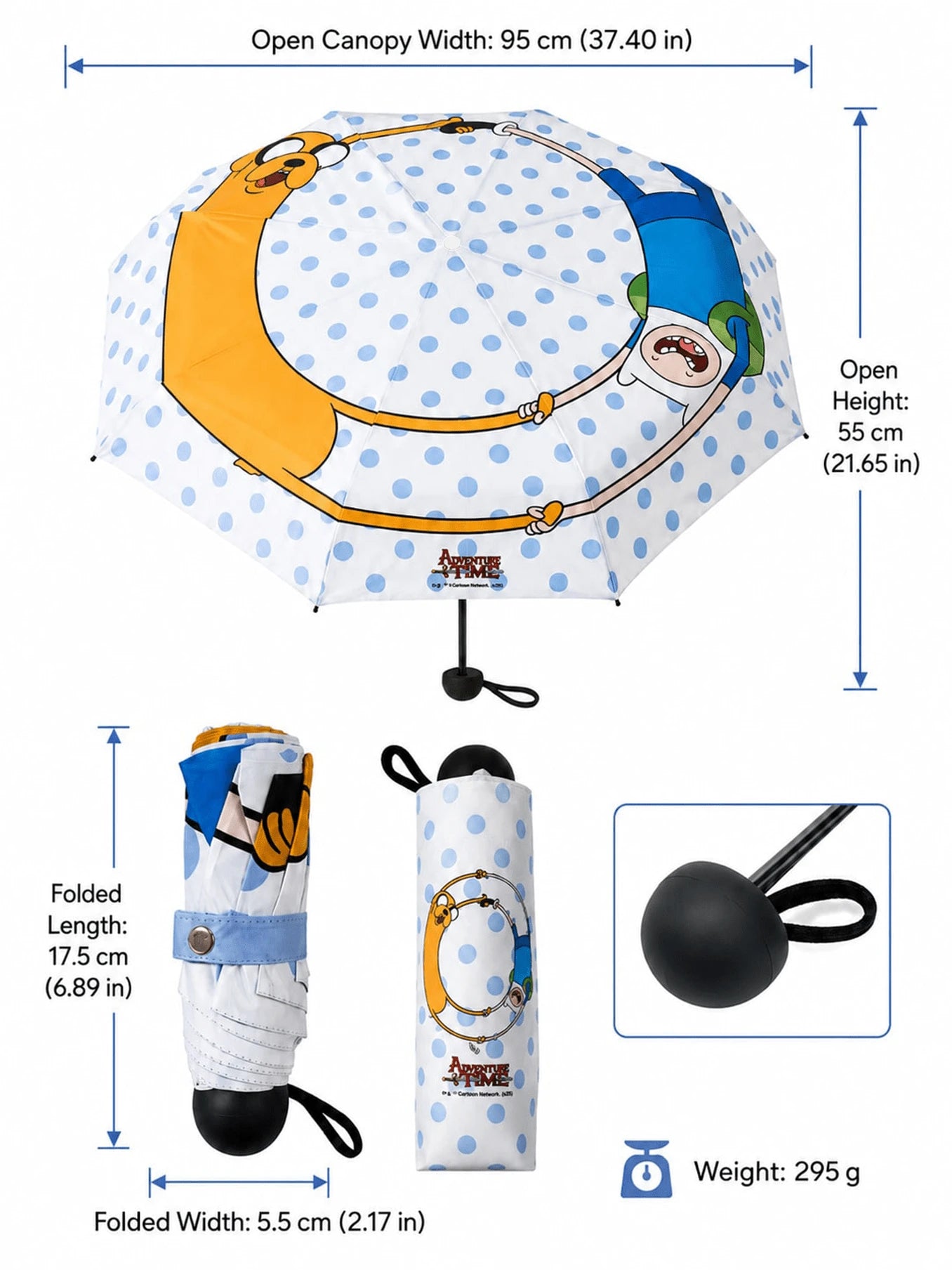 ADVENTURE TIME X Joivida 1pc Cute Cartoon Folding Umbrella Portable Compact Mini Umbrella With Sleeve, Lightweight Rain Sun Protection Umbrella For Women Travel Outdoor