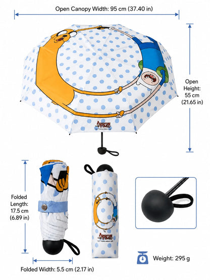 ADVENTURE TIME X Joivida 1pc Cute Cartoon Folding Umbrella Portable Compact Mini Umbrella With Sleeve, Lightweight Rain Sun Protection Umbrella For Women Travel Outdoor