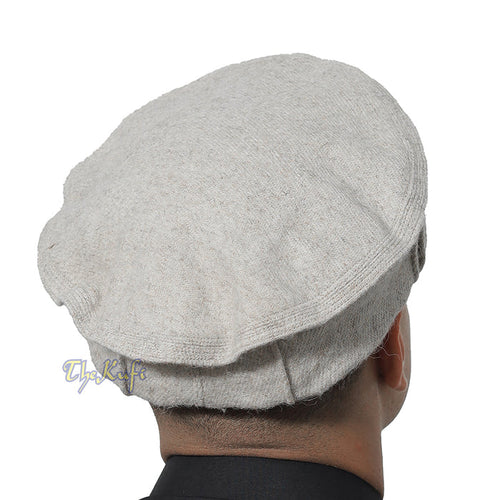 Afghani Hat Light Gray Stretchable Faux Wool Pakol Mujahidin Soft Traditional-style Kufi