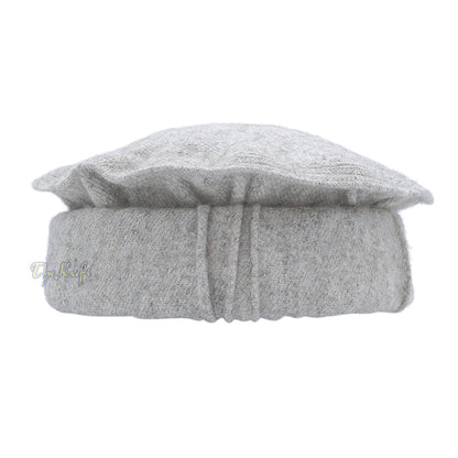 Afghani Hat Light Gray Stretchable Faux Wool Pakol Mujahidin Soft Traditional-style Kufi