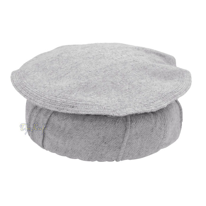 Afghani Hat Light Gray Stretchable Faux Wool Pakol Mujahidin Soft Traditional-style Kufi