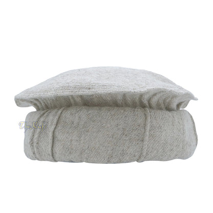 Afghani Hat Light Khaki - Traditional-style Stretchable Faux Wool Pakol Mujahidin Soft Kufi
