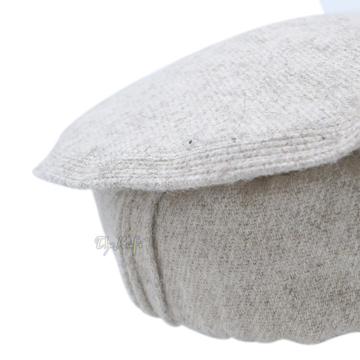 Afghani Hat Light Khaki - Traditional-style Stretchable Faux Wool Pakol Mujahidin Soft Kufi