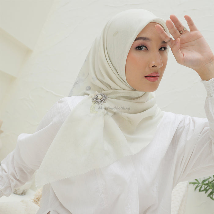 Aisyah Scarves® Bliss Light Green Blossom Series Scarf Hijab