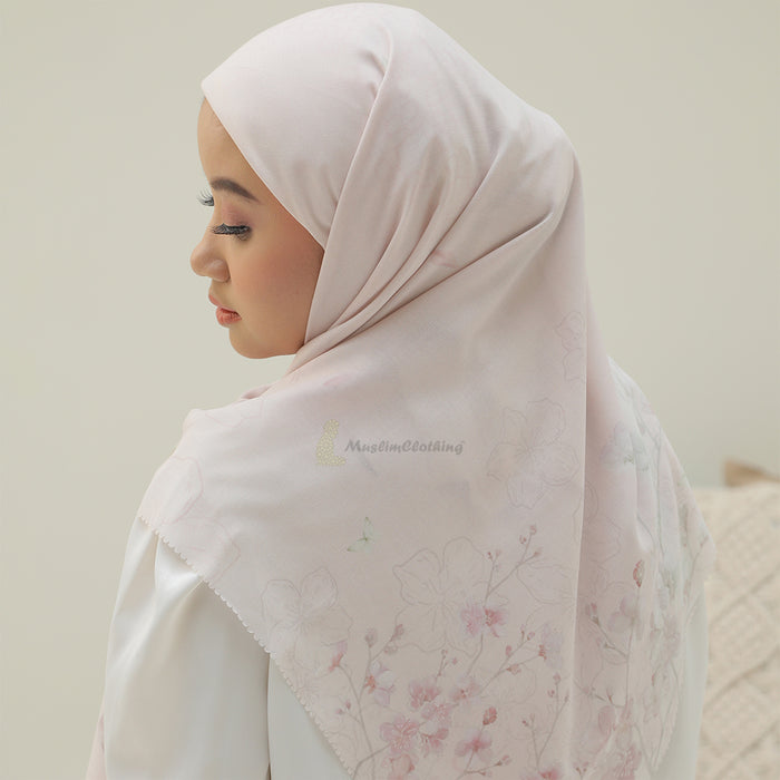 Aisyah Scarves® Bliss Light Pink Blossom Series Scarf Hijab