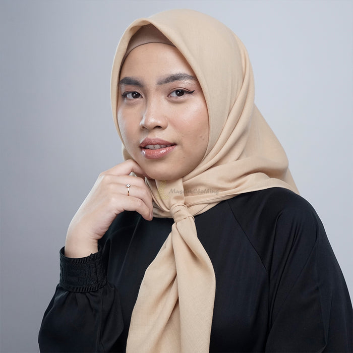 Aisyah Scarves® Cream Basic Series Titanium Voal Scarf Hijab