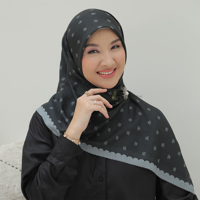 Aisyah Scarves® Ink Monogram Series Ultrafine Voal Scarf Hijab