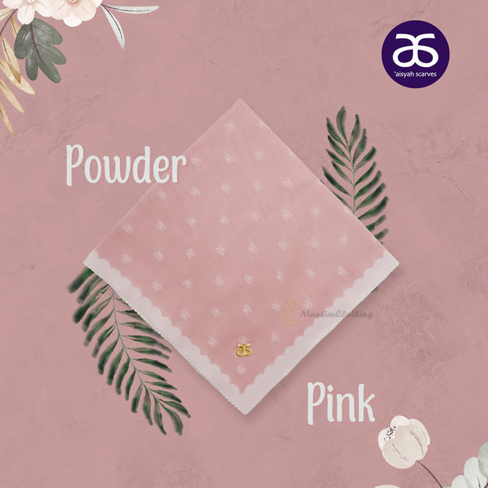 Aisyah Scarves® Powder Monogram Series Ultrafine Voal Scarf Hijab