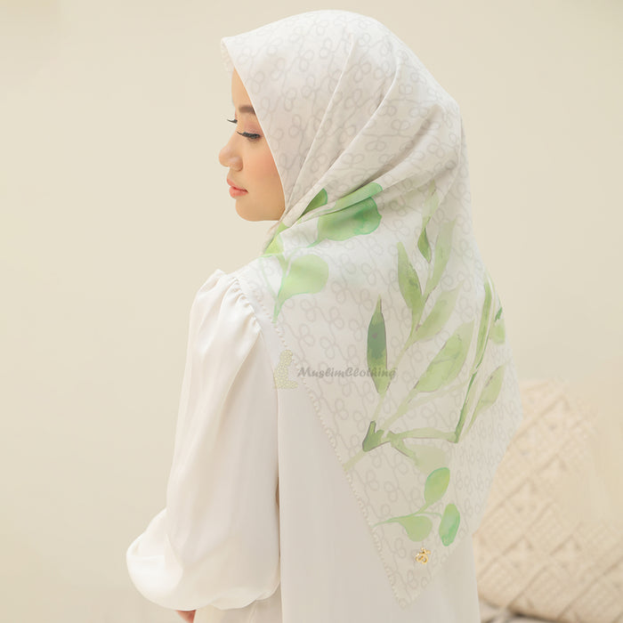 Aisyah Scarves® White Aranya Series Ultrafine Voal Scarf Hijab