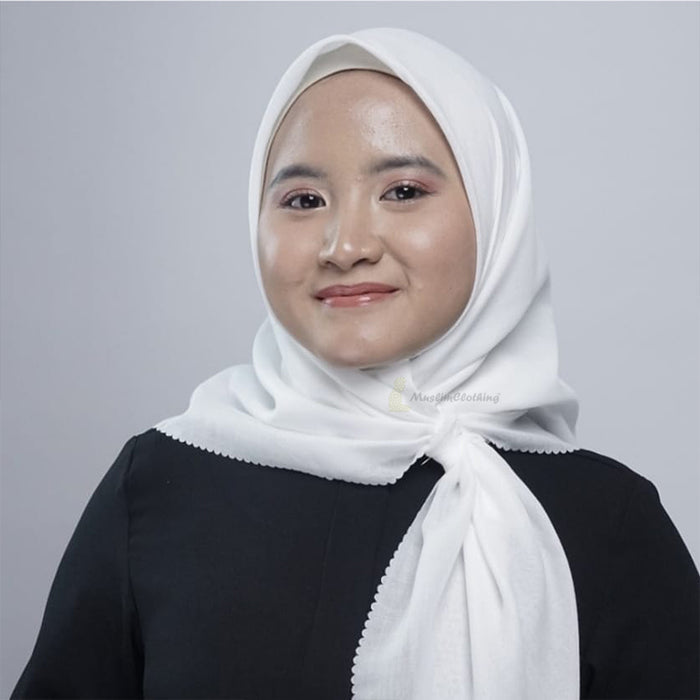 Aisyah Scarves® White Basic Series Titanium Voal Scarf Hijab