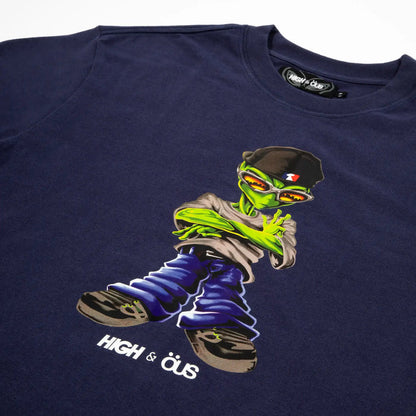 Alien High &amp; ÖUS T-Shirt Navy - Four Street