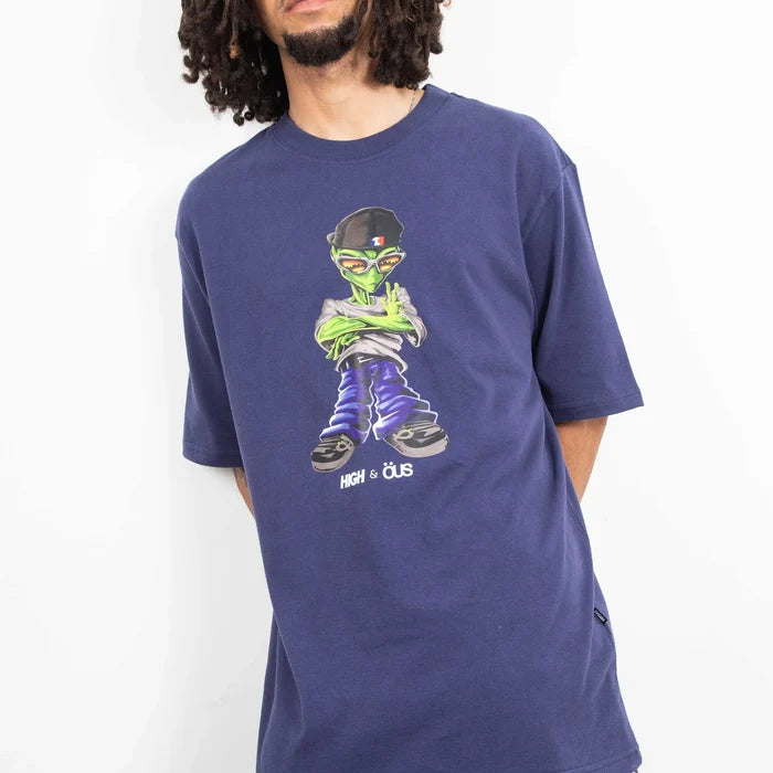 Alien High &amp; ÖUS T-Shirt Navy - Four Street