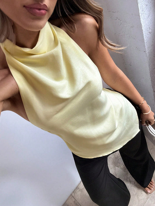 Aloruh Women's Sexy Brown Leopard Print Backless Spaghetti Strap Top, Suitable For Party Going Out Night Out, Commuting And Vacation Wear, Summer Style,Y2K