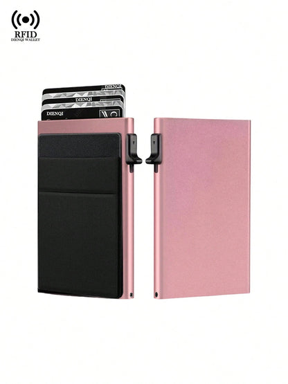 Aluminum Alloy Anti-Theft Bank Card Holder Wallet Mini Wallet For Men And Women Birthday/Valentine's Day/Father's Day Gift Travel Back To School For Women Wallet Purse Wallet RFID Wallet Card Wallet W
