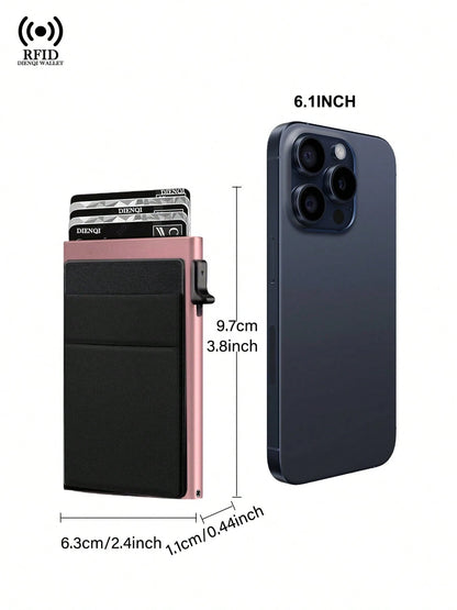Aluminum Alloy Anti-Theft Bank Card Holder Wallet Mini Wallet For Men And Women Birthday/Valentine's Day/Father's Day Gift Travel Back To School For Women Wallet Purse Wallet RFID Wallet Card Wallet W