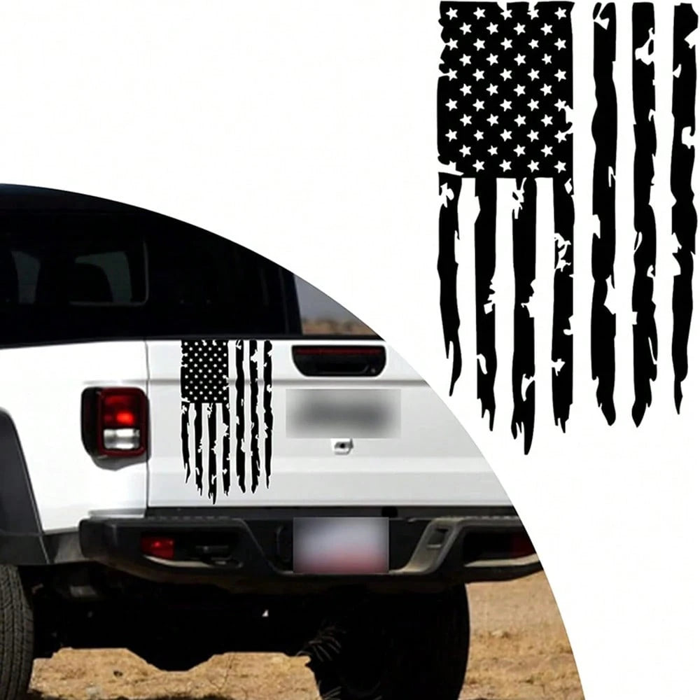 American Flag Stickers,20.47"X11.81"Vintage Stripe Decals American Flag Truck Tailgate Vinyl Decals,Suitable For Car Hoods,SUVs,Windows,Doors,Side Windshields,Car Sticker Decorations Car Sticker Decor