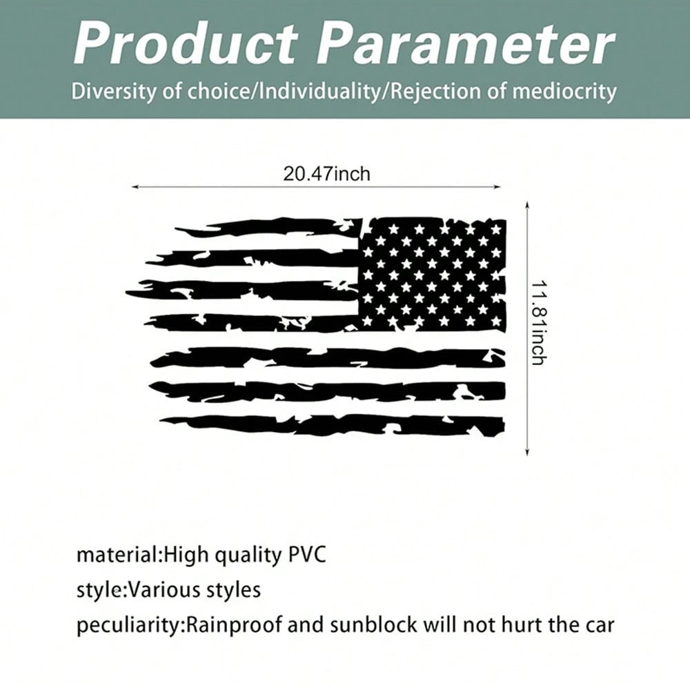 American Flag Stickers,20.47"X11.81"Vintage Stripe Decals American Flag Truck Tailgate Vinyl Decals,Suitable For Car Hoods,SUVs,Windows,Doors,Side Windshields,Car Sticker Decorations Car Sticker Decor
