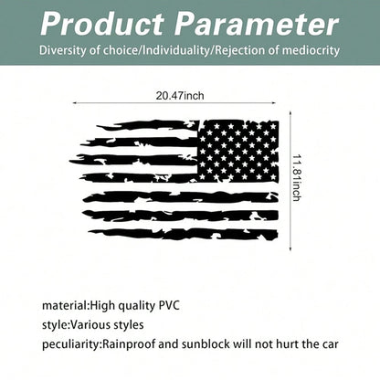 American Flag Stickers,20.47"X11.81"Vintage Stripe Decals American Flag Truck Tailgate Vinyl Decals,Suitable For Car Hoods,SUVs,Windows,Doors,Side Windshields,Car Sticker Decorations Car Sticker Decor